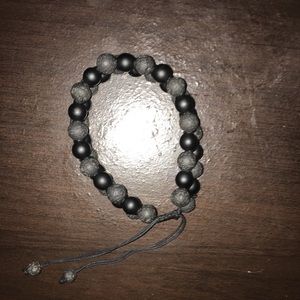 8mm 2Layered Lava rock & Black onyx braclet
